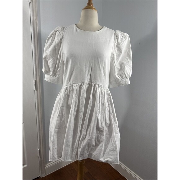 English Factory Dress‎ Womens Small Cotton Mini Poplin Corsage - Picture 1 of 12